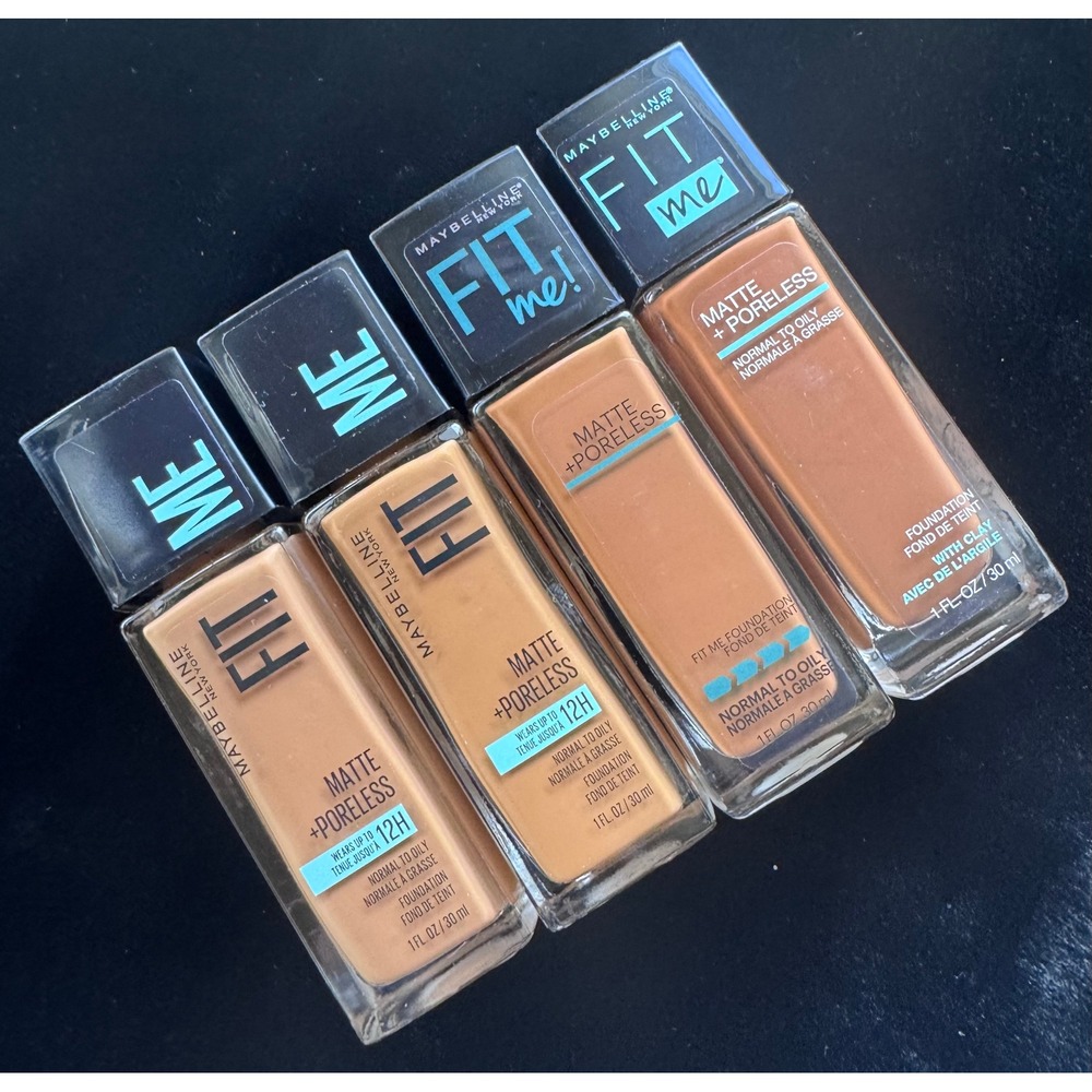 Maybelline FitMe Matte+Poreless Foundation #330 335 355 368 Lot of 4